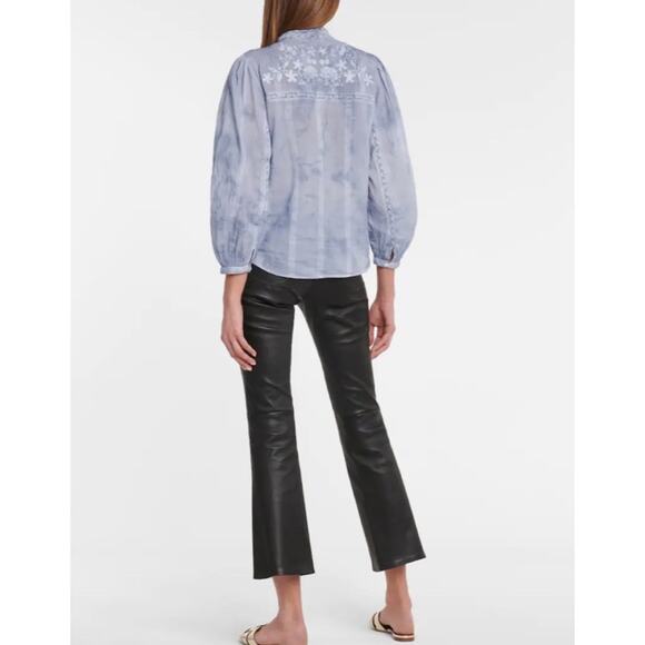 LoveShackFancy Ronda Tie-Dye Button Down Embroidery Top Size Small - Picture 2 of 6